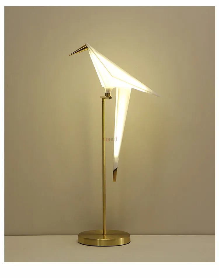 Современный дизайн с птицами, светодиодный напольный светильник, художественный декор, прикроватная настольная лампа для чтения, для спальни, студийный стенд, оригами, светильник