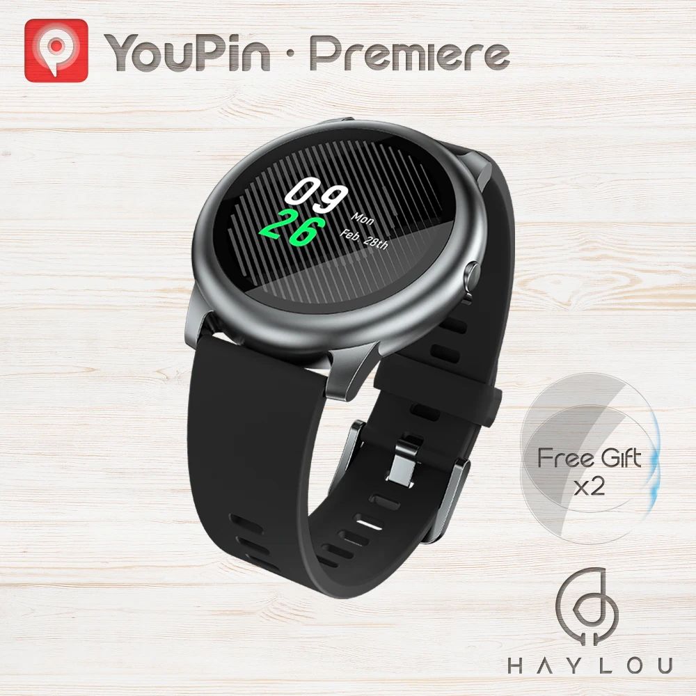 YouPin Haylou Solar LS05 Smart Watch Sport Metal Case Heart Rate Sleep Monitor IP68 Waterproof 30 Day Battery iOS Android Global