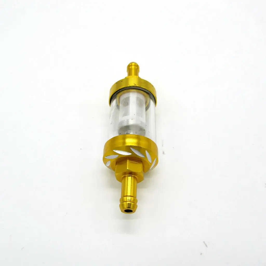 Universal Motorcycle Engine Inline 8mm Fuel Gas Filter 5/16 inch (Gold)