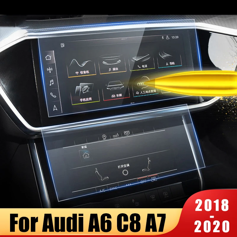 Für Audi A6 C8 A7 2018 2019 2020 Glas Auto Navigation Display-schutzfolie  Radio GPS LCD Dash Bord Bildschirm wache Zubehör - AliExpress