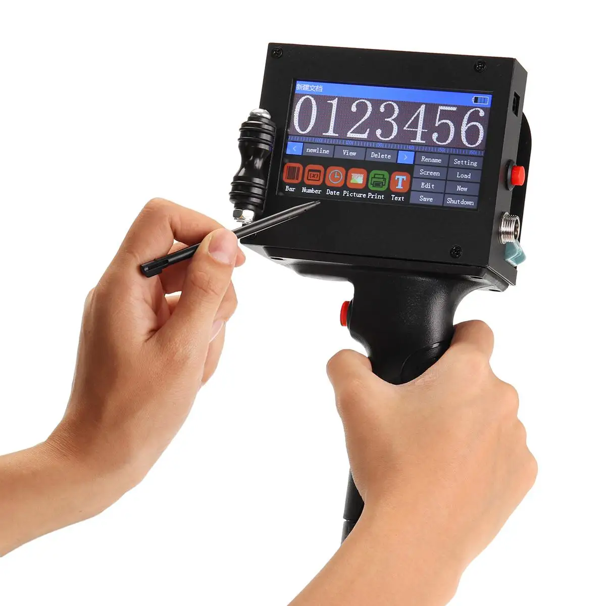 

US Plug Inkjet Label Printer 600DPI LED Screen Touch-Screen Handheld Printer Intelligent USB QR Code 110-220V Coding Machine