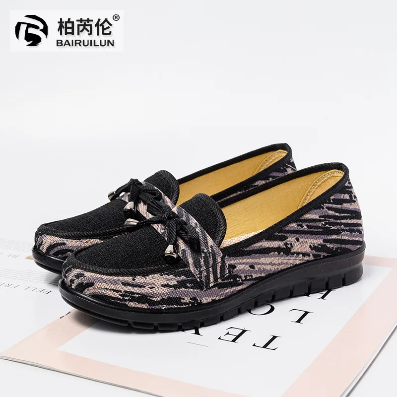 

Korean-style Western Style Bow Cloth Low-Cut Square Head Shoes 2020 Spring New Style Commuting Flat Top Shoes WOMEN'S Shoes Side