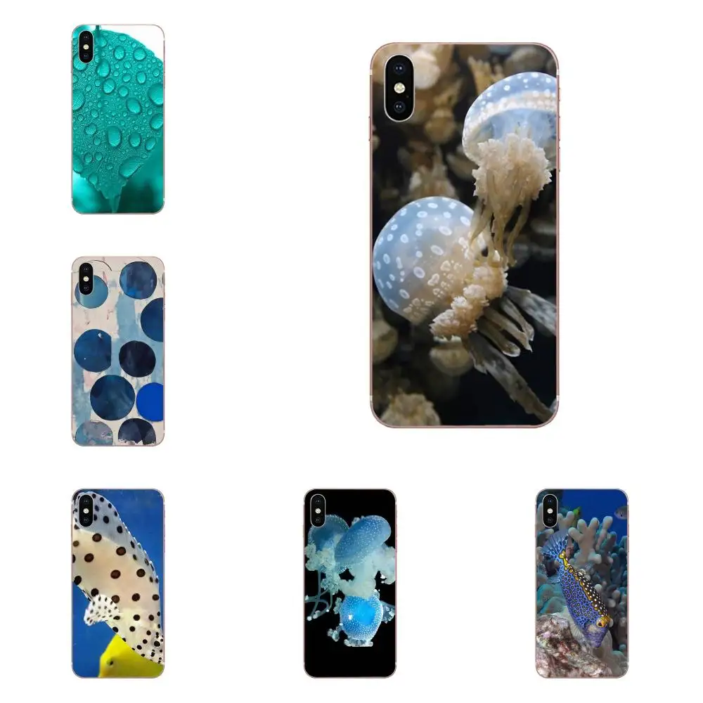 Водный синий горошек для Apple iPhone 4 4s 5 5C 5S SE 6 6S 7 8 Plus X XS Max XR роскошный