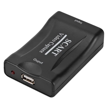 

Audio Video Adapter Recording Box SCART to USB2.0 Tuner Card Live Streaming Video Tuner Box Grabber Compatible
