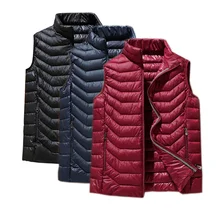 Зимний мужской белый жилет на утином пуху Сверхлегкий жилет куртка Модные мужские повседневные куртки пальто свободный Жилет утепленный жилет 5XL 6XL