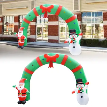 

Christmas Inflatable Light Archway With Santa Claus Snowman Party Decoration New Year Props Halloween Props Party Decor