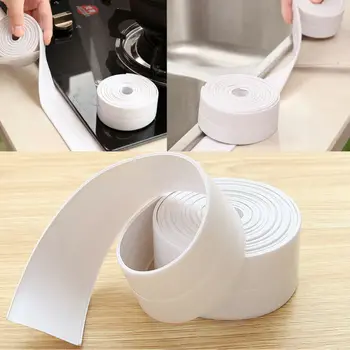 

1 Roll Bathroom Shower Sink Bath Sealing Strip Tape White PVC Self adhesive Waterproof Wall sticker for Bathroom Kitchen