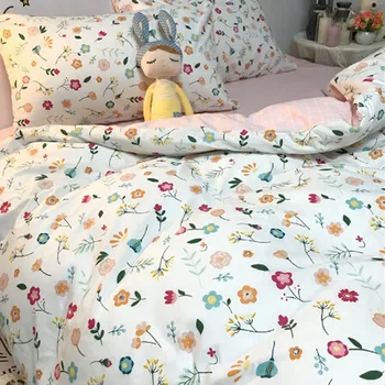 

100% cotton summer bedding sheet fitted bed sheet flower bed set