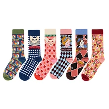 6 пар в партии осень зима дизайн женские Забавные милые носки хлопковые гетры с котами