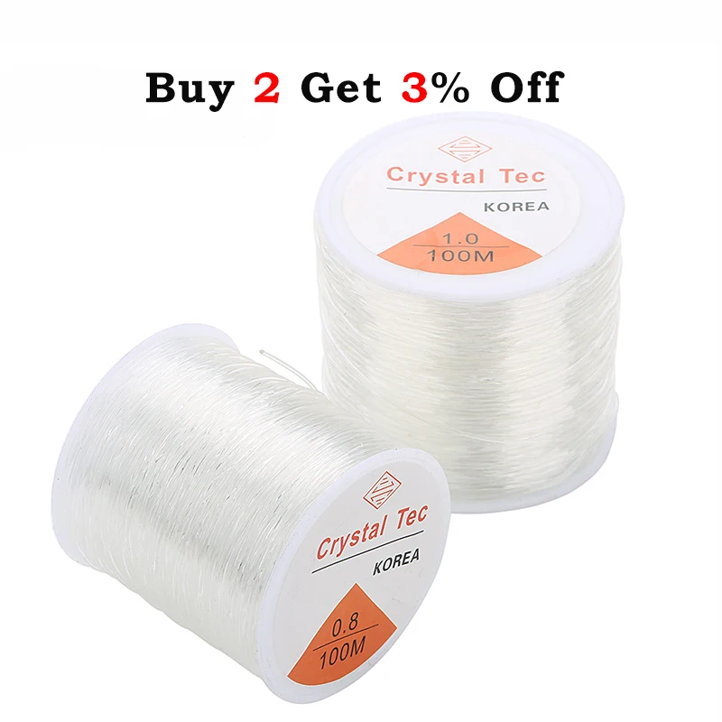 Strong Stretchy Elastic Ropes White Crystal String Cord 55/80/100m/roll Beading Wire Thread DIY Jewelry Bracelet Necklace Making 2