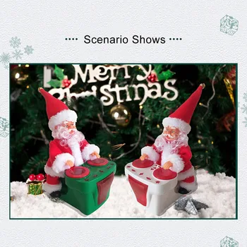

Christmas Electric Drums with Music Santa Ornaments Party Holiday Decoration Supplies