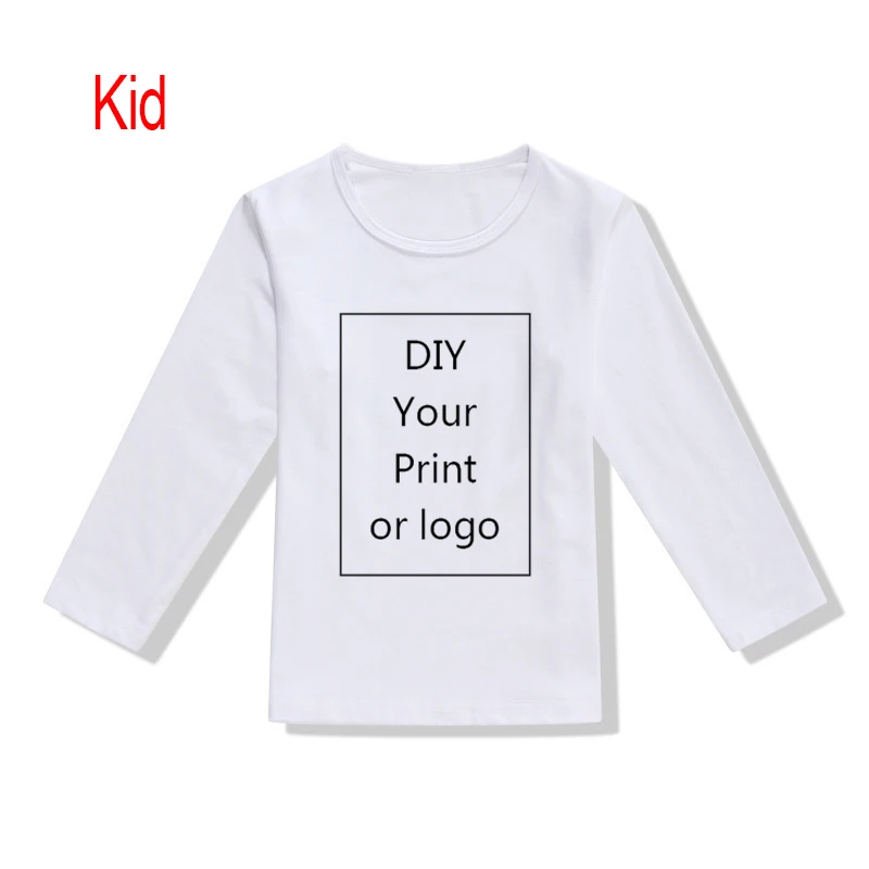 Футболка с длинным рукавом для мужчин/женщин/детей, футболка с принтом на заказ весенне-осенние повседневные футболки для родителей и детей, DIY ваш дизайн или логотип