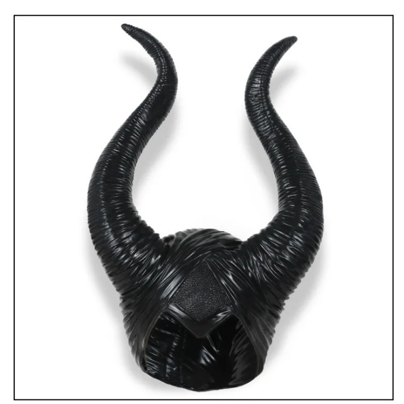 Maleficent Черная Королева ведьма рога для шлема головной убор шапка-маска высокого качества вечерние аксессуары для маскарада на Хеллоуин реквизит