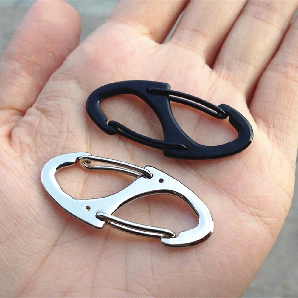 

5Pcs Locking Carabiner Keychain 8 Ring Quick Release Clip Buckle Protable Quickdraws Hiking Climbing Camping Tool Gear