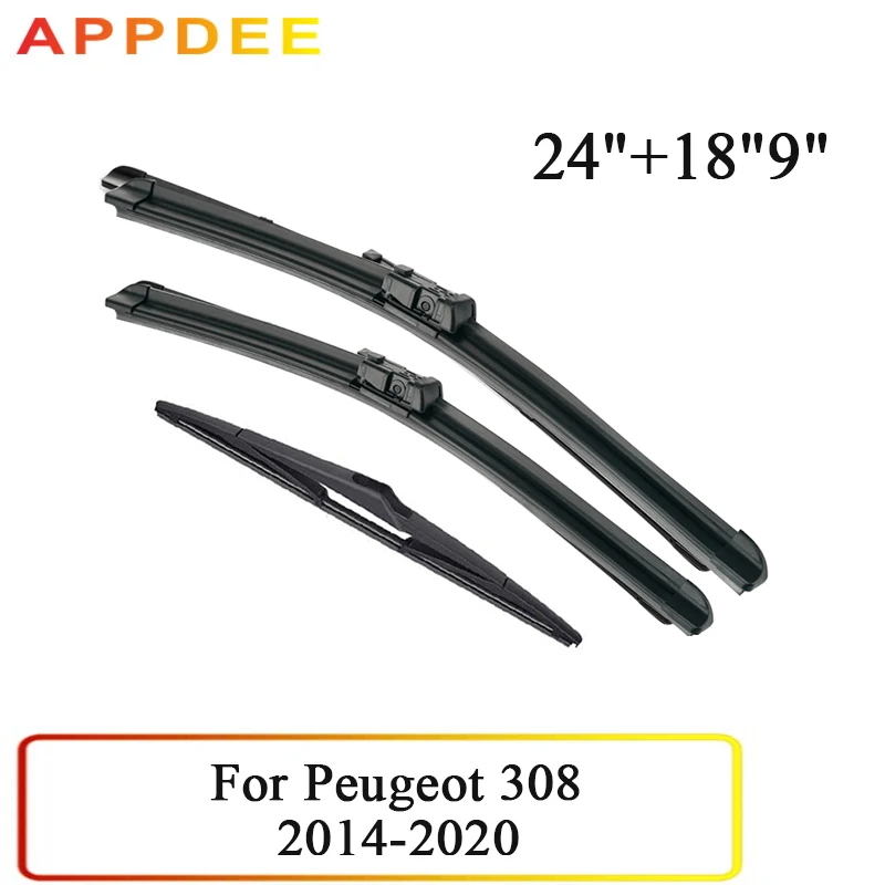Appdee Wiper Front & Rear Wiper Blades Set For Peugeot 308 T9 Hatchback
