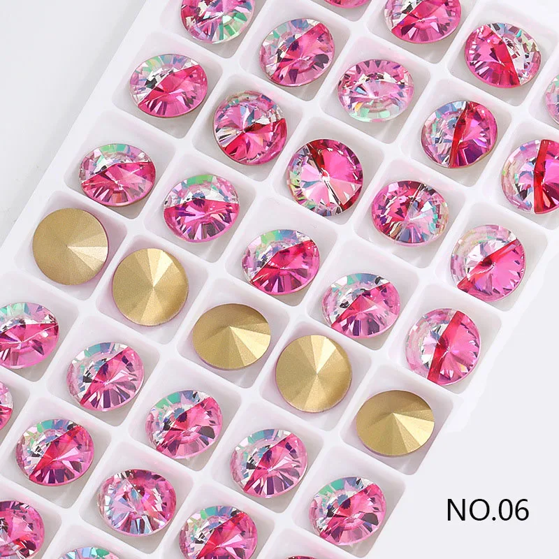 

8mm Super Shiny Round multi-color Cushion Cut Jewels Beads Crystal Glass Sewing Rhinestones For DIY Crafts Gym Suit Decoration