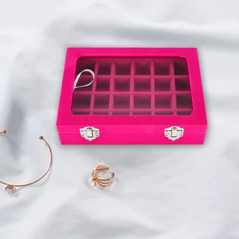 

New Arrival Storage Boxes 24 Cells Small Jewelry Box Wedding Gift Home Storage Bin Earrings Ring Case Organizer