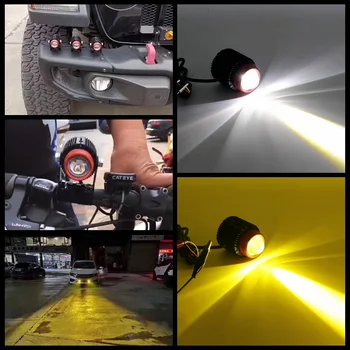 

2PCS 20W LED Car Fog Day Light Styling Source Turn Signal Lamp White &Yellow IP65 Waterproof With Mini Lens motorcycle headlight