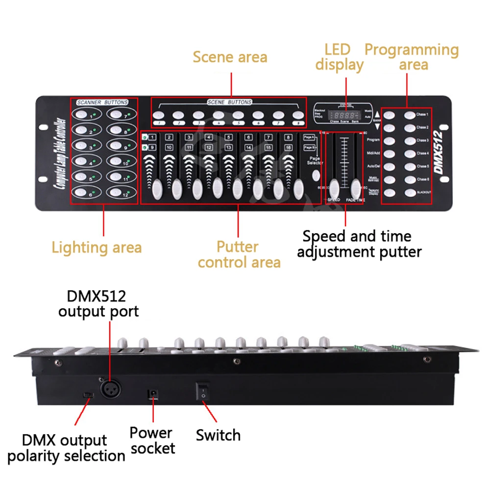 192 DMX контроллер диджей оборудование DMX 512 консоль сценическое освещение для светодиодный Par движущиеся прожекторы DJ контроллер