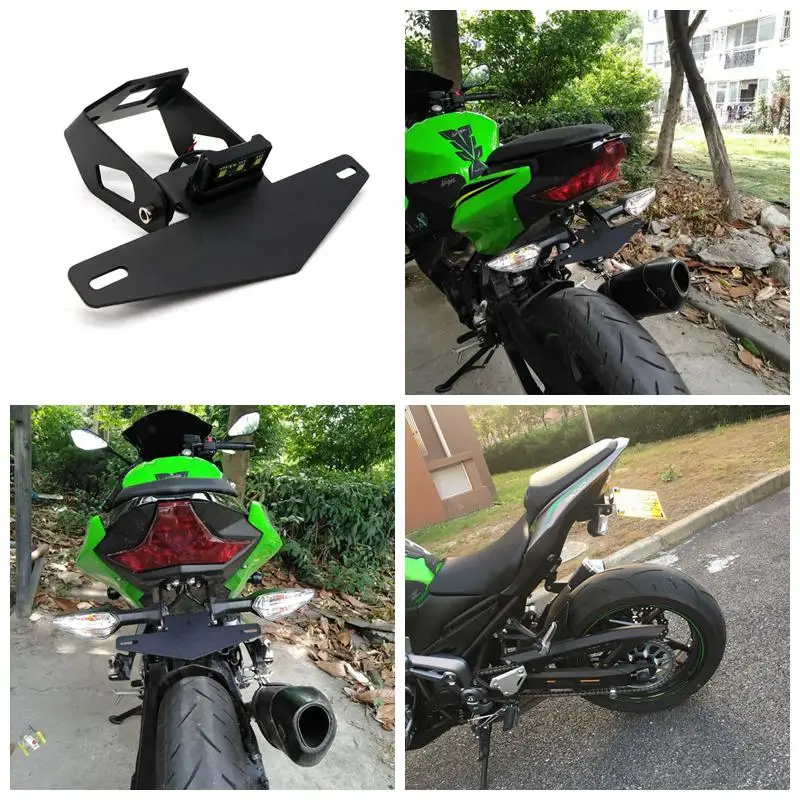 Рамка номерного знака без мотоспорта со светом совместима для KAWASAKI NINJA250/400 Z900 z650