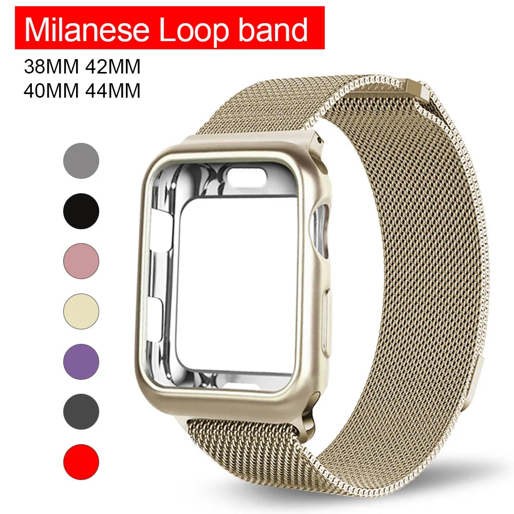 Миланский сетчатый Браслет из нержавеющей стали ремешок для Apple Watch, версия 1, 2, 3, 42 мм, 38 мм, ремешок на запястье с наручных часов iwatch чехол 4 5 40/44 мм