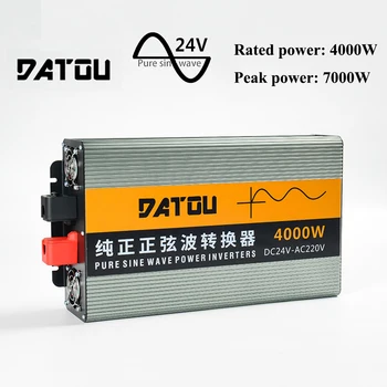 

7000W Car Inverter Voltage Adapter Pure Sine Wave Converter 24V to 220V Charger Converter Adapter Car Buddy Rated Power 4000W