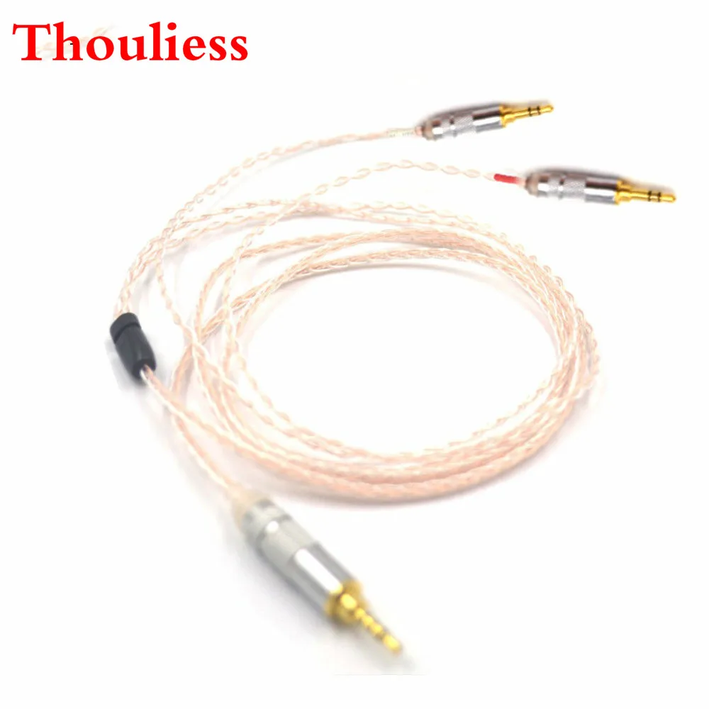 Thouliess Handmade 3 5 2 5 4 4 Balanced 8core Litz braid Headphone Upgrade Cable for MDR Z7 Z7M2 MDR Z1R D600 D7100 Headphone