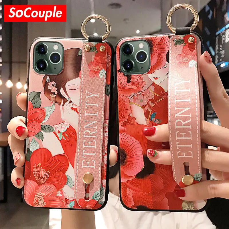

SoCouple Wrist Band Phone Holder Case For iphone XR X Xs max 11 Pro Max Case For iphone 7 8 6 6s plus Soft Silicone Back Cover