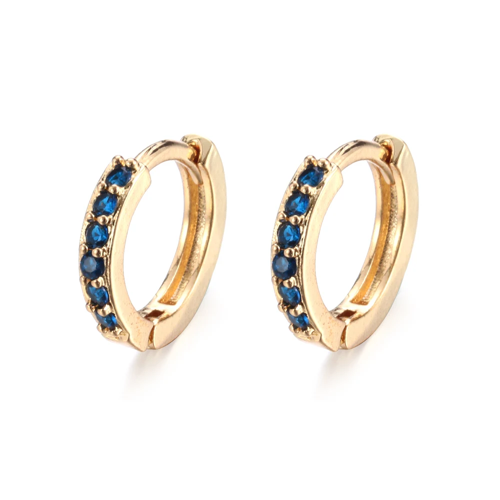 Женские шикарные круглые серьги-кольца, кольцо для носа, пирсинг хряща, висячие серьги, ювелирные изделия, покрытые золотом хрящи, модные серьги-гвоздики - Окраска металла: Blue Gold