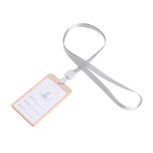 Aluminum Alloy ID Credit Bus Card Case Badge Holder Cover With Neck Lanyard