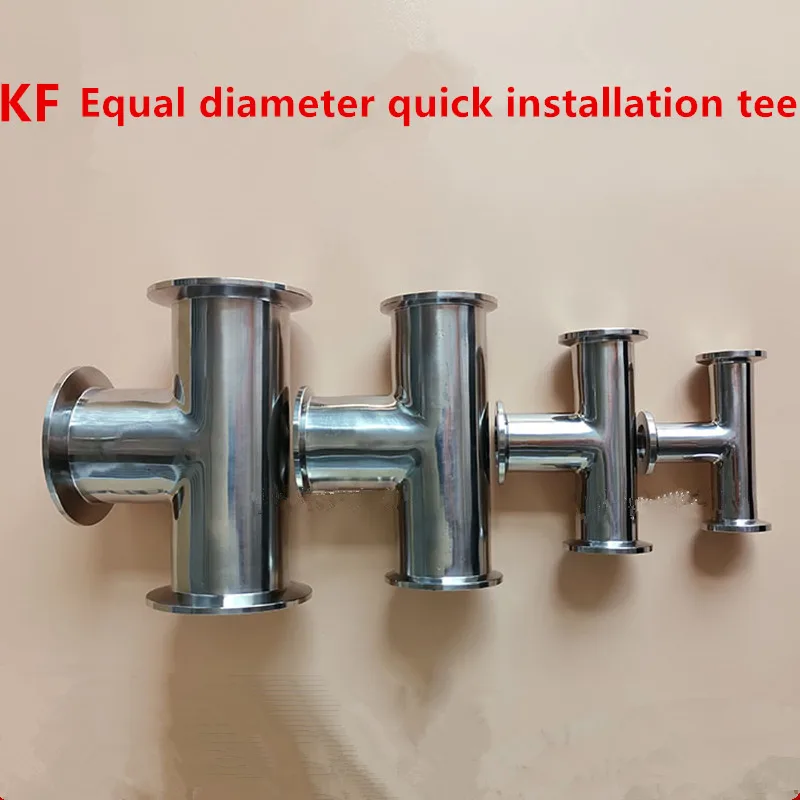 Stainless Steel Quick loading Three way Kf Vacuum Three way Flange 