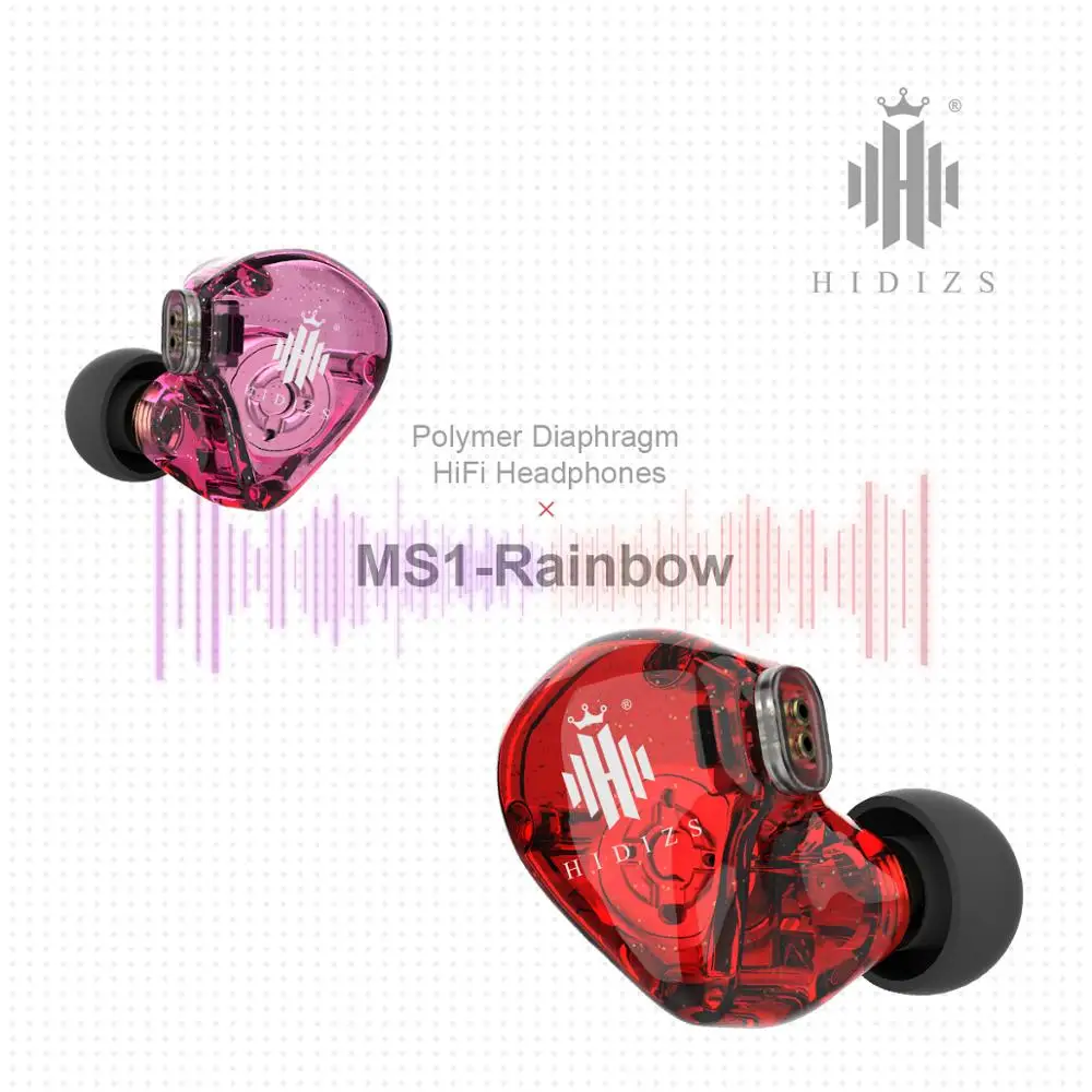 Hidizs MS1 Rainbow 3 5mm Headphones Wired Audiophile Dynamic Diaphragm Hi Fi IEM Earphones with Detachable Cable