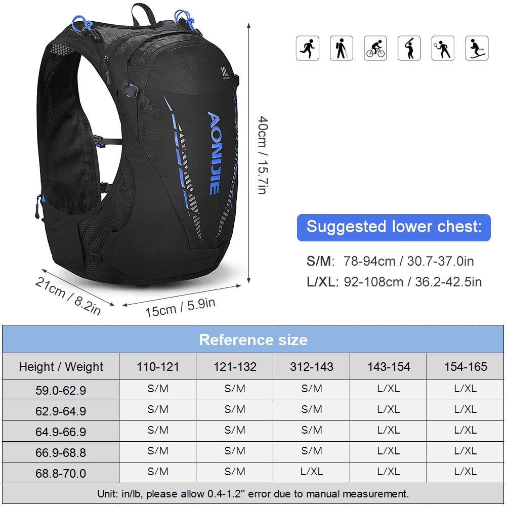10L Outdoor Mesh Hydration Vest Lightweight Running Hydration Vest Backpack Breathable Running Vest For Cycling Hiking Climbing