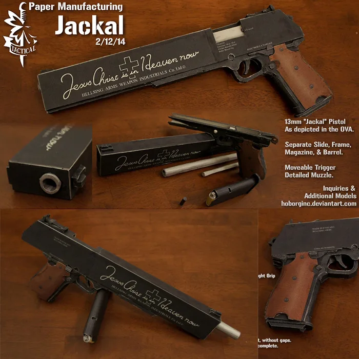 Шакал касур Хеллсинг-ПМ 454 casull Бумажная модель ручной работы DIY