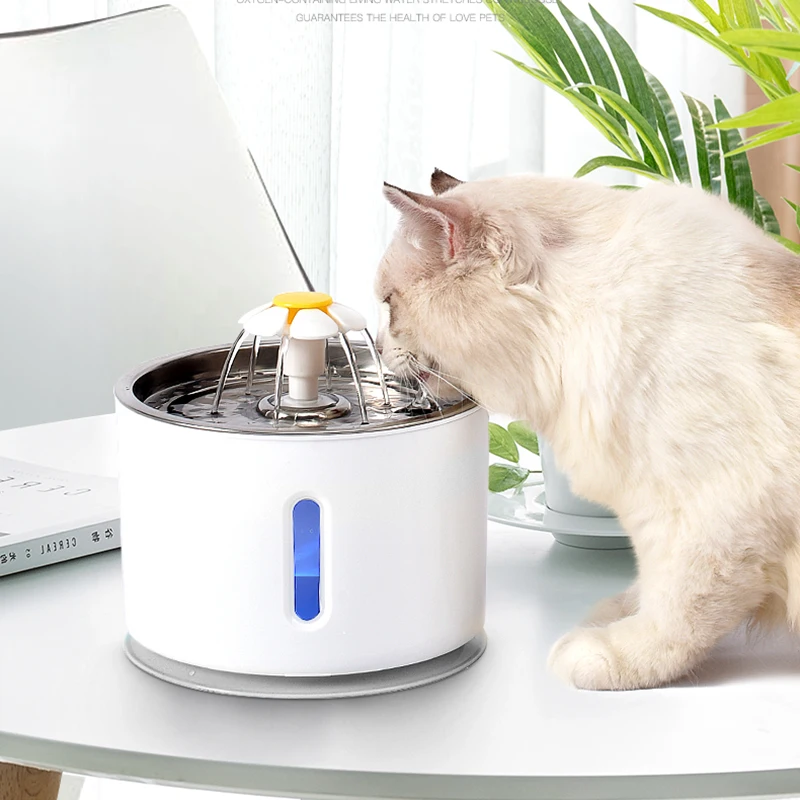 Pet Dog Cat Bowl Automatic Fountain Electric Water Feeder Dispenser Container With LED Water Level Display For Drink