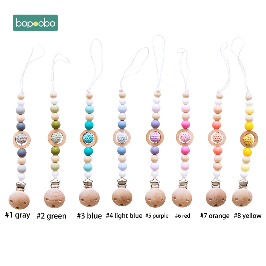 Bopoobo 1 шт. Силиконовые Прорезыватели из бука, вязанные крючком бусины Bpa бесплатно пустышка Клип пищевой класс Силиконовые Ювелирные изделия, делая для клипса с зубцами цепи