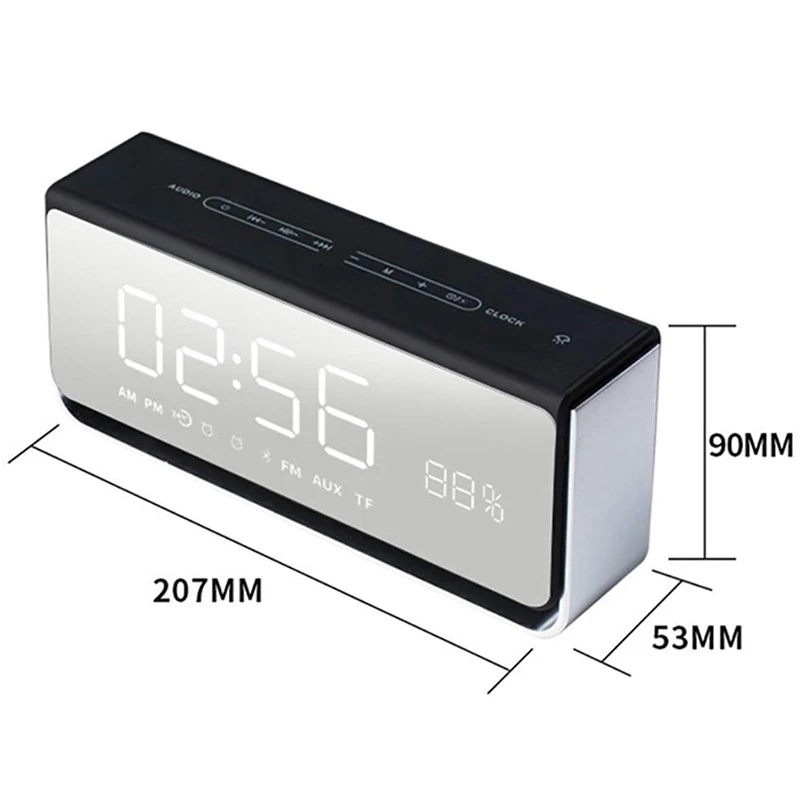 FM радио будильник с регулируемой яркостью большой светодиодный, USB порт зарядного устройства, перезаряжаемая батарея резервного копирования, таймер сна, регулируемая громкость