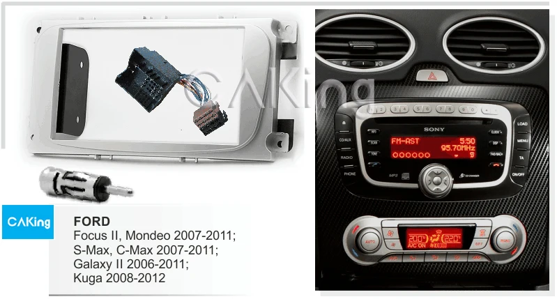 Fascia Radio Panel for FORD Focus II Mondeo S-Max C-Max 2007-2011 Galaxy 2006-2011 Kuga 2008-2012 Dash Fitting Kit Facia | Автомобили и