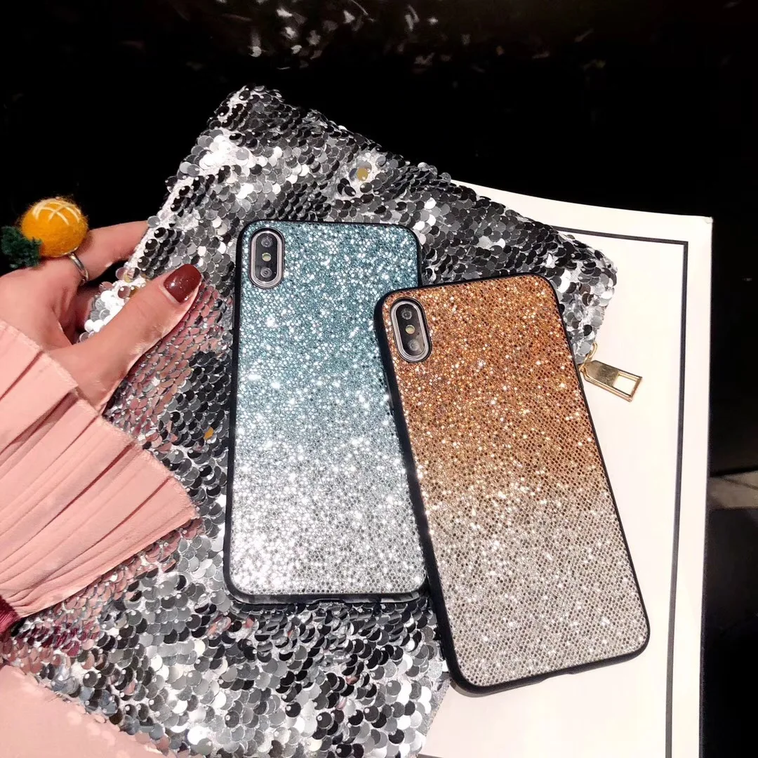 Роскошный блестящий чехол для iPhone 6, 6s, 7, 8 Plus, X, XS, Max, XR, блестящий мягкий пластиковый чехол с блестками, гелевые ТПУ чехлы накладки