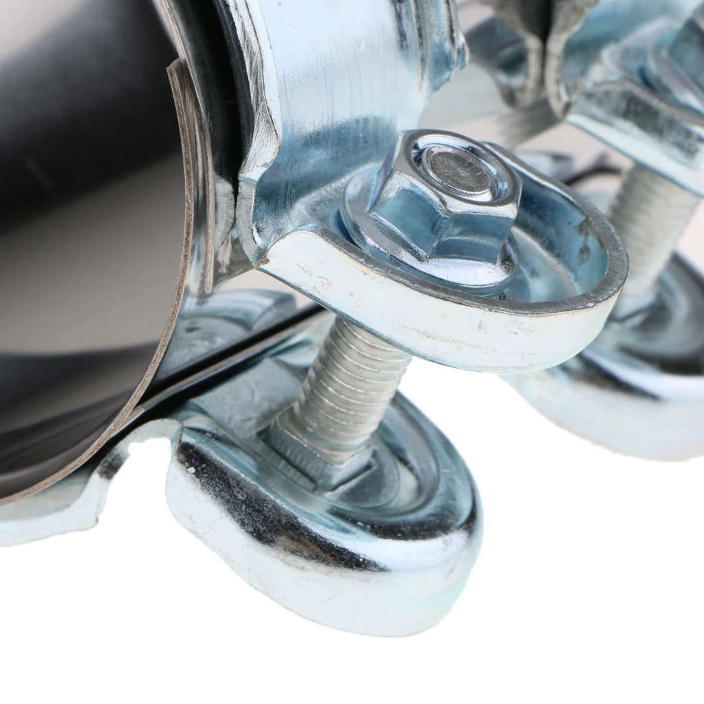 High Quality Mild Stainless Steel Clamp Car Exhaust Pipe Clip Tail Throat Hoop 63mm Inner Diameter Silver
