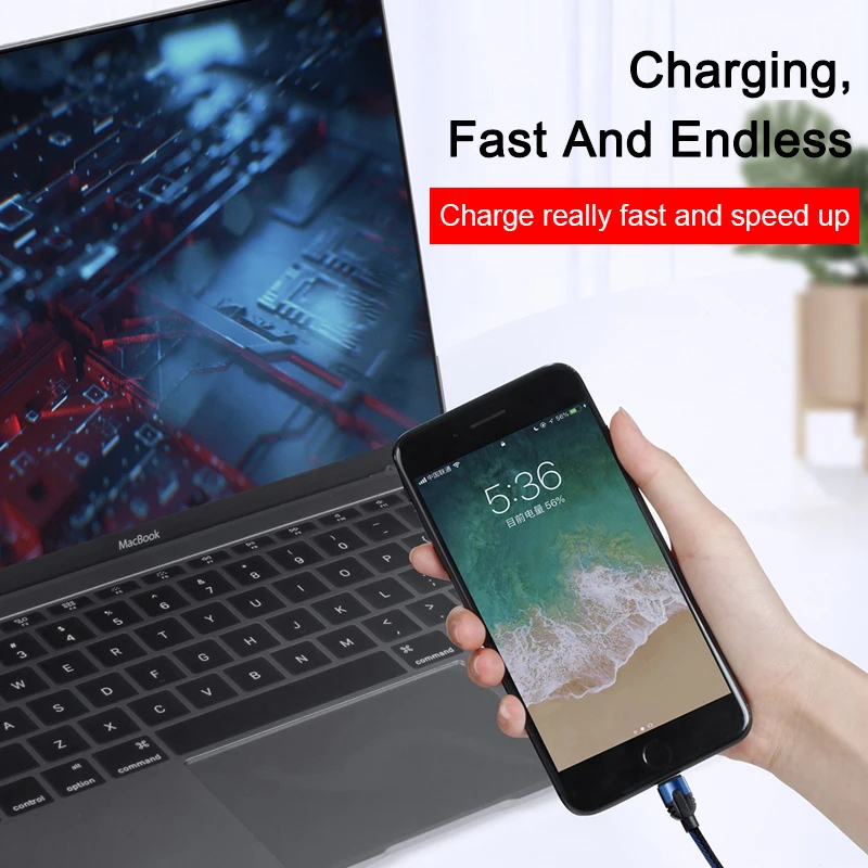 3 А кабель для быстрой зарядки телефона для iPhone, кабель для зарядки 1,2 м type-C Micro USB кабель для huawei Xiaomi samsung кабели для мобильных телефонов
