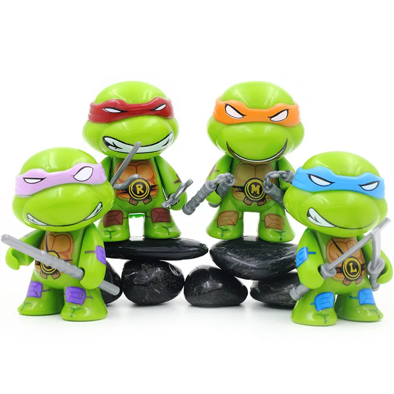 E-FOUR, милый автомобильный орнамент, TMNT Ninja, Детские Мультяшные персонажи, кукла, украшение, автомобили, ПВХ, зеленый материал, прекрасные аксессуары для автомобилей