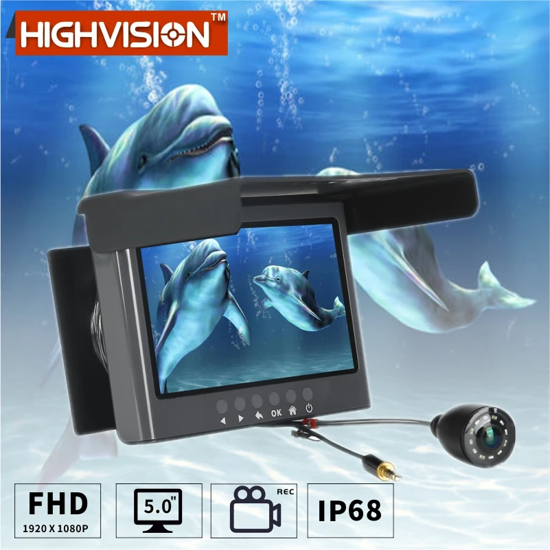 HIGHVISION video fish finder 5.0 inch IPS LCD display camera kit winter underwater ice fishing visual | Безопасность и защита