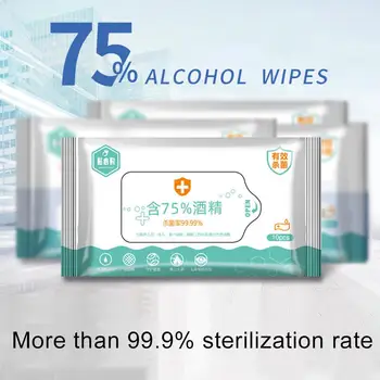 

Hot 10 Packs 75 Percent Alcohol Disinfectant Cleaning Wet Wipes Sterilization Tissue