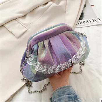 

2020 Fashion Trend Women Summer New casual Laser Tie-dye Color Cute Crossbody Shoulder Bags PU Leather Messenger Handbags Tote
