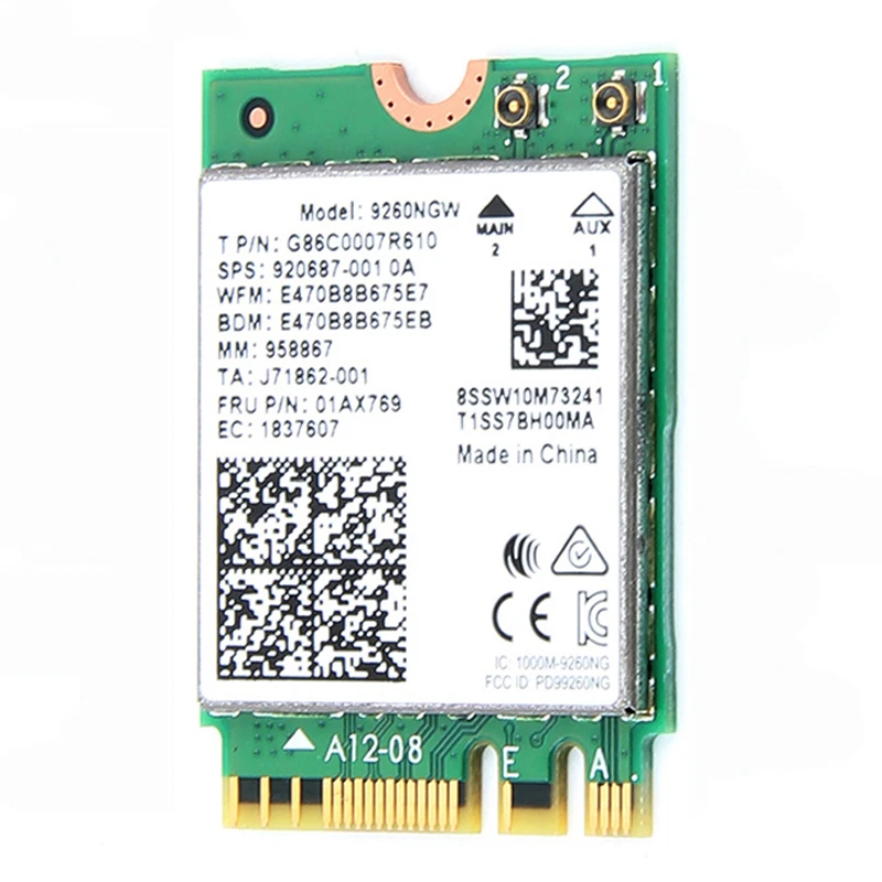 Двухдиапазонный беспроводной адаптер AC 9260ac для 9260NGW NGFF 1730 Мбит/с WiFi Bluetooth 5 0 802.11ac MU