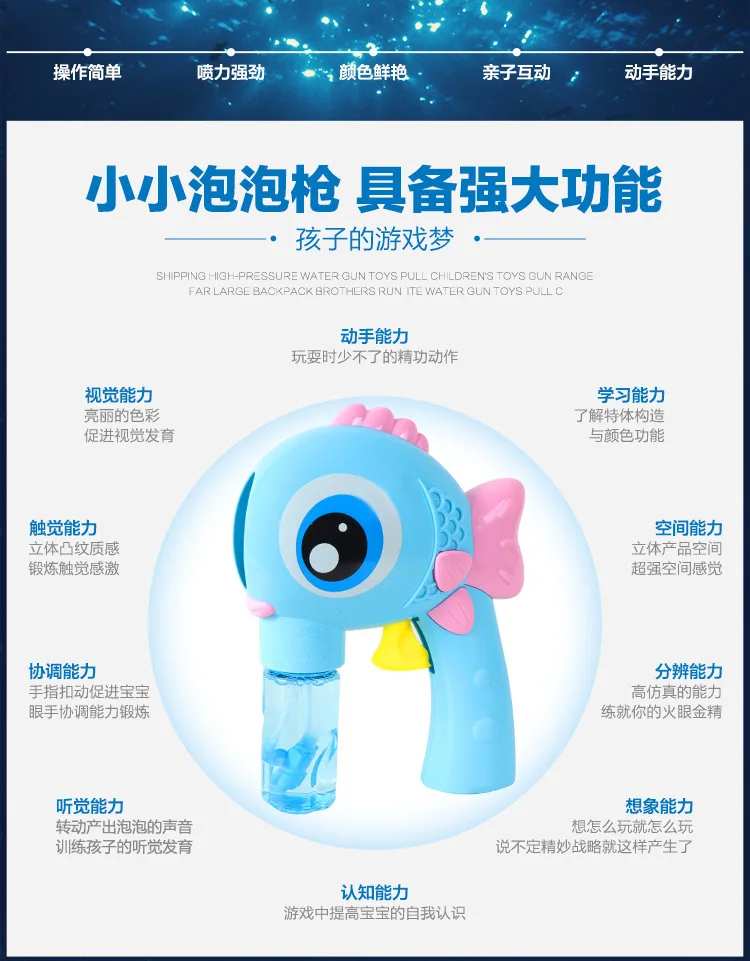 Douyin стиль знаменитостей стиль ручной пистолет для пузырей игрушка Walleye Bubble пистолет детский ручной дующий пузыри игрушечный пистолет