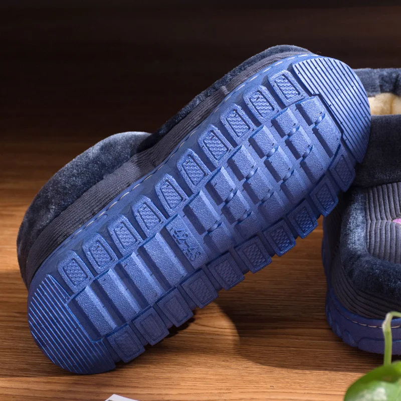 

Thick Thick Bottomed Old Man Home Cotton-padded Shoes Winter Warm Women's Indoor Cotton Slippers Cover Heel Men's Household Anti