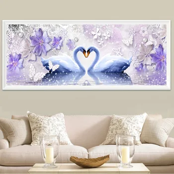 

5D Diamond Picture Marry lovers Living Room, Romantic Swan Design Diamond Picture Cross-Stitch Diamond Embroidery