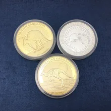 

Australian kangaroo gold-plated silver coin British Commonwealth Queen's commemorative coin Collection Home Decoration